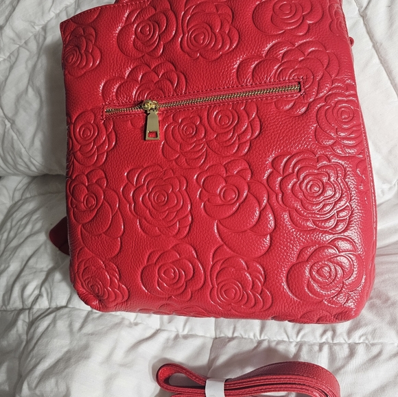 Embossed Red leather purse